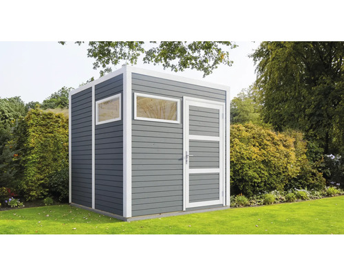 Gartenhaus Cubo 2 mit Fußboden 226 x 240 cm hellgrau exclusiv bei Hornbach Gartenhaus Cubo 2 mit Fußboden 226 x 240 cm hellgrau exclusiv bei Hornbach