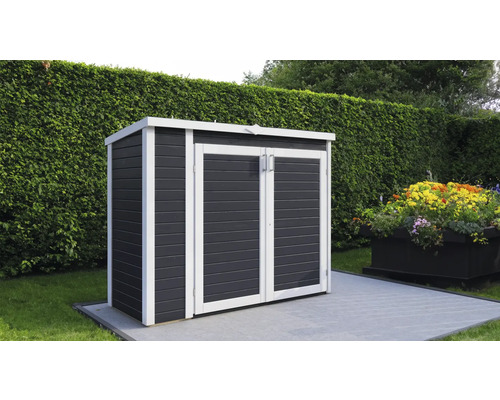 Gartenschrank/Fahrradgarage/ Mülltonnenbox Bertilo Multi-Box 3 200x82x163 cm anthrazit