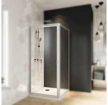 Drehtür Breuer Fara 4 80 cm Kunstglas Perle Profilfarbe silber matt-thumb-1 Drehtür Breuer Fara 4 80 cm Kunstglas Perle Profilfarbe silber matt-thumb-1