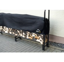 Brennholzregal mit Abdeckung und Brennholz