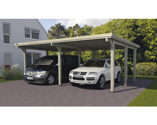 Doppelcarport weka 618 Gr. 1 Trapezdach 576 x 398 cm kesseldruckimprägniert