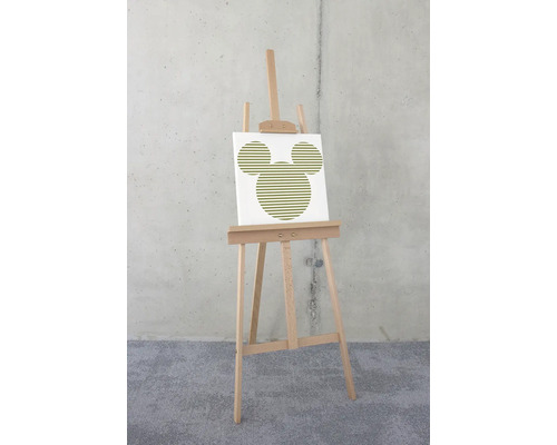 Holzstaffelei mit Leinwand und Mickey Mouse Motiv
