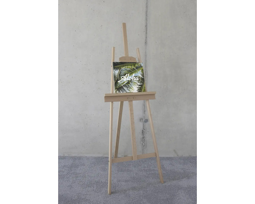 Staffelei mit Leinwand und Palmenmotiv Aloha