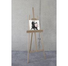 Staffelei mit Leinwand und Rittermotiv mit Blumen
