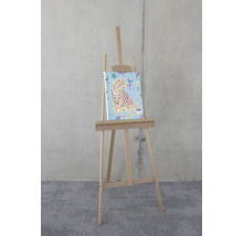 Staffelei mit Leinwand und Tigerbild
