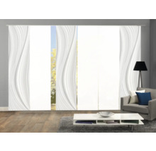 Raumansicht mit Schiebegardinen mit Wellenmuster