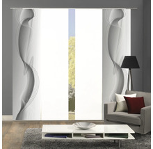 Schiebegardinen mit abstraktem Design im Wohnzimmer