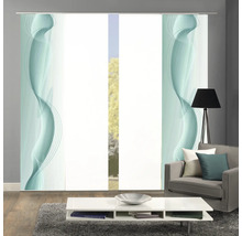 Raumszene mit Schiebegardinen mit Wellenmuster