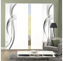 Dekorativer Schiebevorhang mit abstraktem Wellenmuster im Wohnzimmer