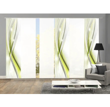 Schiebegardinen mit grünem Design im Wohnzimmer