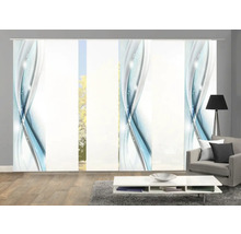 Raumansicht mit Schiebegardinen mit abstraktem Design