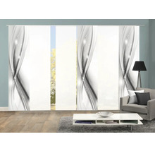 Raumansicht mit Schiebegardinen mit Wellenmuster