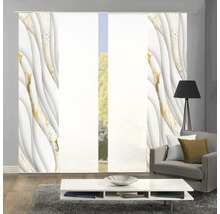 Raum mit Schiebegardinen mit Marmoroptik