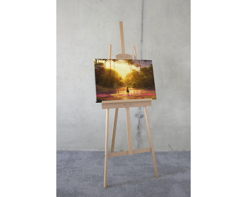 Gemaltes tropisches Landschaftsbild auf einer Staffelei