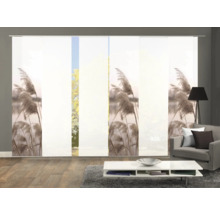 Raumansicht mit Schiebegardinen mit Schilf Motiv