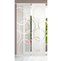 Schiebevorhang mit Kreis-Muster vor einer Terrassentür