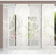 Schiebegardine mit Kreismuster vor Fenstertür