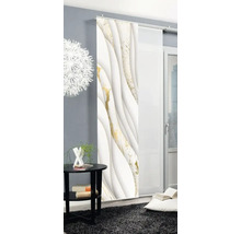 Raumansicht mit Schiebegardine mit Marmormuster in Weiß und Gold