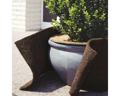 Videx Winterschutz-Übertopf Aus Jute – „Herzlich Willkommen“, 45 Cm Hoch, 55 Cm Breit, Braun, Frostsicher