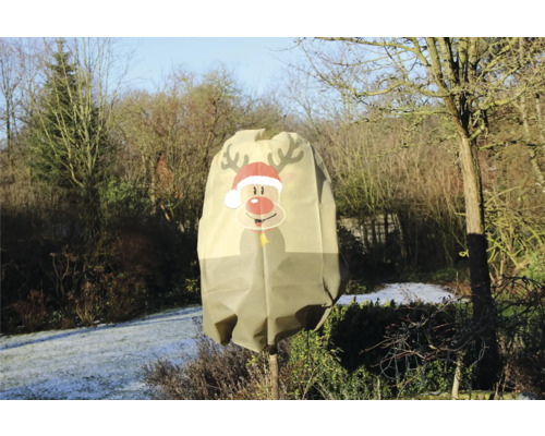 Pflanzenschutzhülle mit Rentier-Motiv zum Schutz von Pflanzen im Winter