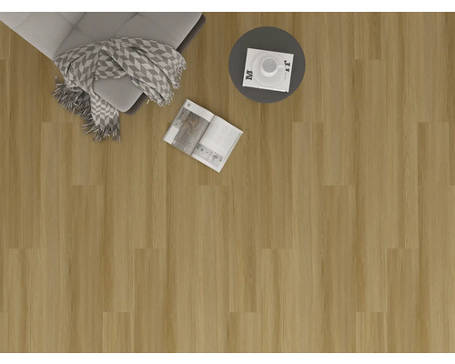 Innenaufnahme mit Bodenbelag, Sessel, Decke, Tisch und Zeitschrift