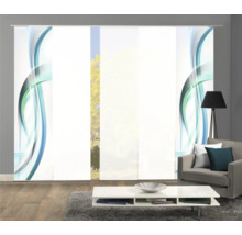 Raumansicht mit Schiebegardine mit Wellenmuster