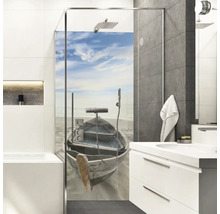 Duschrückwand mySpotti Shower Beach & Boat Boot am Strand 210 x 100 cm SH-210100-1935-HB