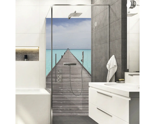 Duschrückwand mySpotti Shower Walking over Water Bootssteg Wasser 210 x 100 cm SH-210100-1399-HB Duschrückwand mySpotti Shower Walking over Water Bootssteg Wasser 210 x 100 cm SH-210100-1399-HB