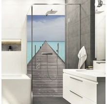 Duschrückwand mySpotti Shower Walking over Water Bootssteg Wasser 255 x 150 cm SH-255150-1399-HB