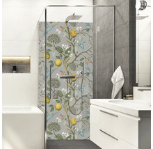 Duschrückwand mySpotti Shower Gloria Zitrone Vogel Pflanzen 255 x 100 cm SH-255100-1853-HB