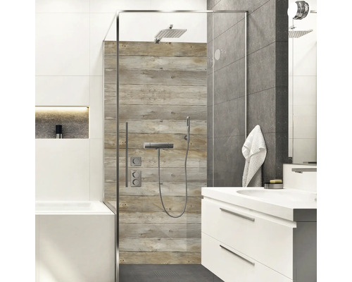 Duschrückwand mySpotti Shower Holzoptik 255 x 100 cm SH-255100-126-HB Duschrückwand mySpotti Shower Holzoptik 255 x 100 cm SH-255100-126-HB