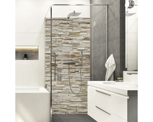 Duschrückwand mySpotti Shower Rustical Bricks Bruchsteinwand Mauerstein Verblender 255 x 100 cm SH-255100-1293-HB Duschrückwand mySpotti Shower Rustical Bricks Bruchsteinwand Mauerstein Verblender 255 x 100 cm SH-255100-1293-HB