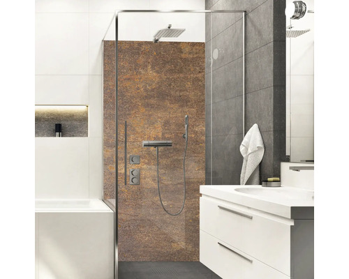 Duschrückwand mySpotti Shower Mike Metalloptik Rost 255 x 100 cm SH-255100-1850-HB Duschrückwand mySpotti Shower Mike Metalloptik Rost 255 x 100 cm SH-255100-1850-HB