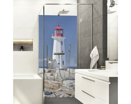 Duschrückwand mySpotti Shower Lighthouse Leuchtturm 210 x 100 cm SH-210100-1970-HB Duschrückwand mySpotti Shower Lighthouse Leuchtturm 210 x 100 cm SH-210100-1970-HB