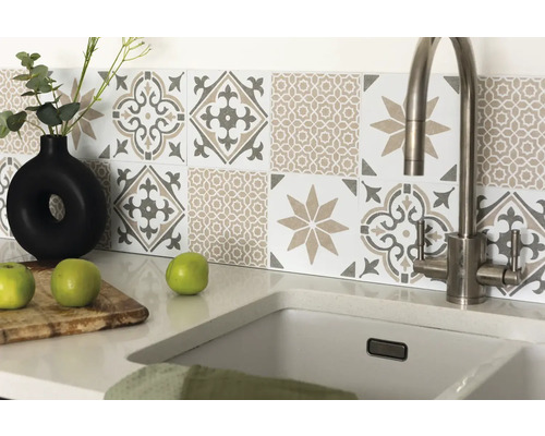 Selbstklebende Wandfliesen Wall Tiles Nadia olive 15,25 x 15,25 cm 6 St.