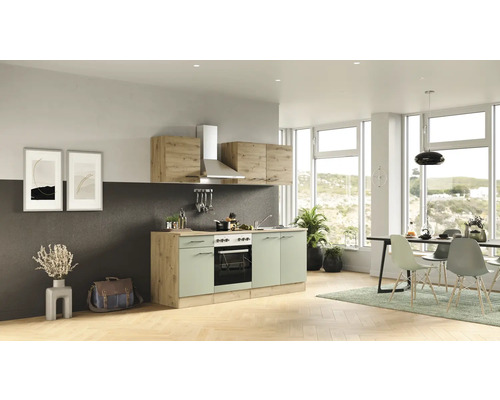Flex Well Küchenzeile mit Geräten Cara 210 cm Frontfarbe | HORNBACH