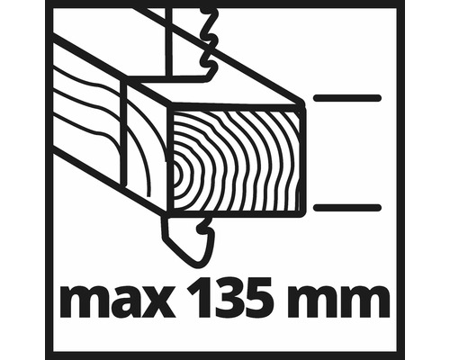 Maximale Holzdicke 135 Millimeter