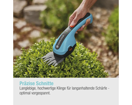 Gardena Akku Grasschere beim Heckenschneiden