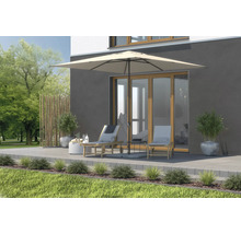Sonnenliege GARDEN PLACE Linda 195 x 63 x 40 cm natur aus robustem Akazienholz, Rückenlehne verstellbar, Klappfunktion für platzsparende Lagerung, mit Rollen, inkl. ausziehbarer Beistelltisch