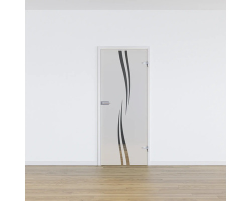 Glastür mit geschwungenem Design