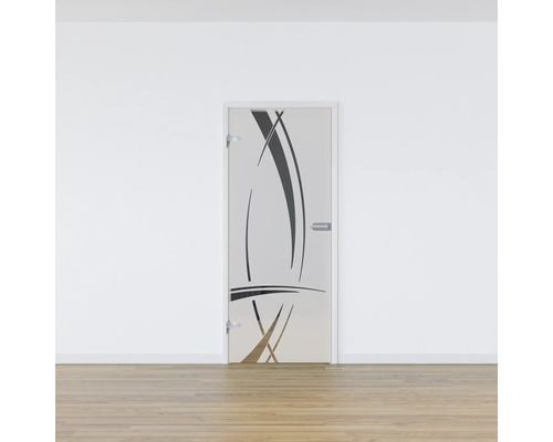 Glastür mit Designelementen in einem Raum