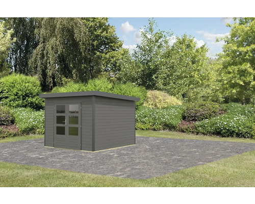 Gartenhaus aus Holz mit Doppeltür im Garten