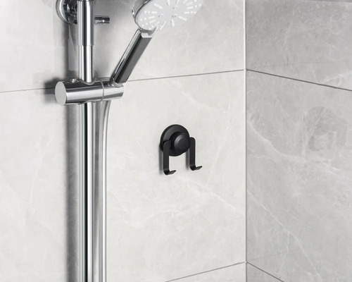 Brausestange und Halterung mit Saugnapf für Badutensilien an der Wand