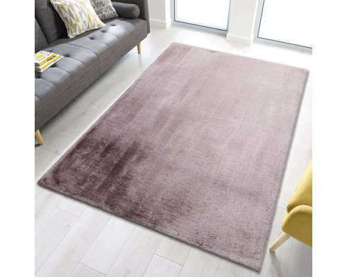 Rechteckiger Hochflor Teppich im Wohnzimmer auf Holzboden