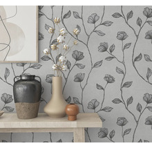 Vliestapete 34802 GZSZ Floral grau Silber