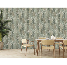 Vliestapete 39347-4 Famous Garden Farn grün taupe