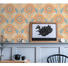 Vliestapete 39530-2 Retro Chic Blumen orange