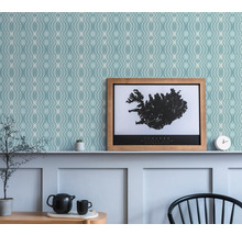 Vliestapete 39534-2 Retro Chicmuster blau