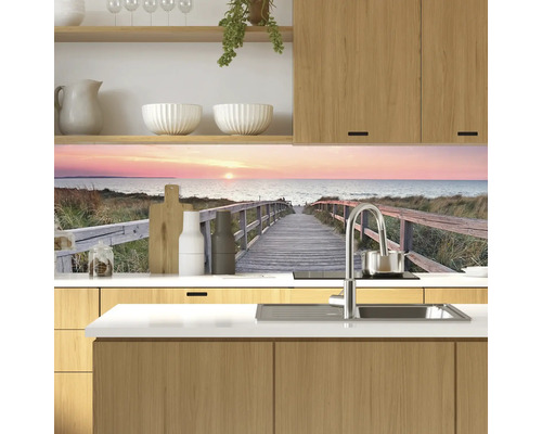 Küchenrückwand mit Strandpromenade Motiv