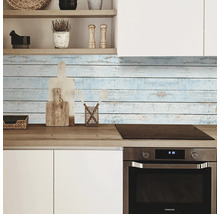 Küchenrückwand mySpotti Profix Wood Light Blue Holzoptik 160 x 60 cm PX-16060-1282-HB